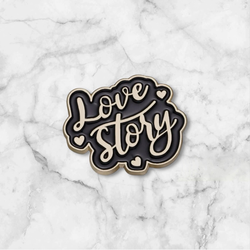 3/$18 NEW Taylor Swift Love Story Black Gold Enamel Pin Brooch